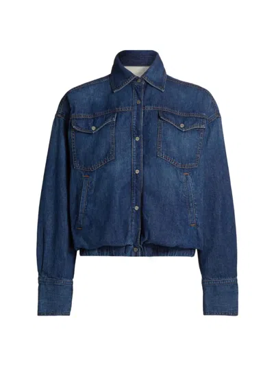 Twp Women's Bubble Denim Button-up Jacket In Blue