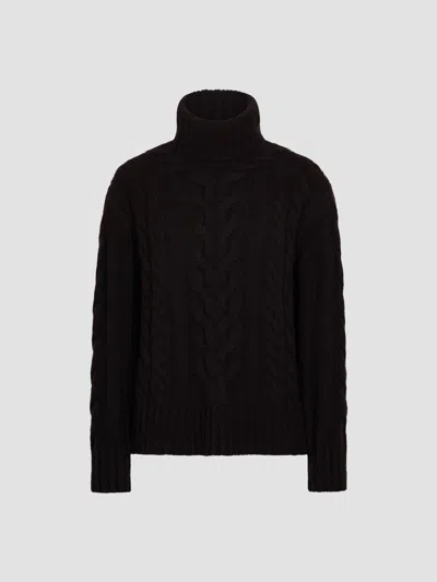 Twp Women's Cashmere Turtleneck Cable-knit Sweater In Dark Brown