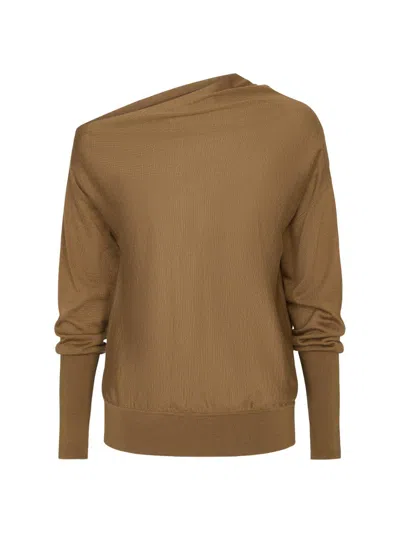 TWP WOMEN'S COLD SHOULDER WOOL-SILK KNIT TOP