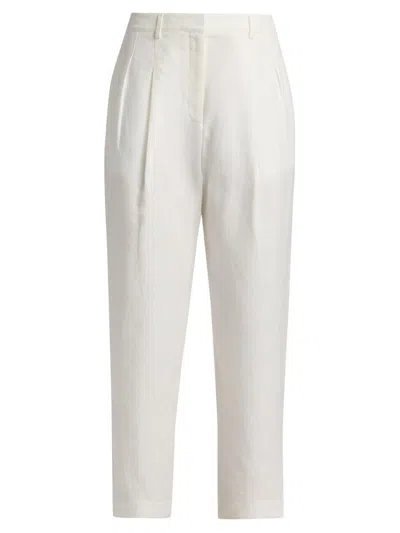 Twp Women's Cornelia St Linen Pleated Pants In White