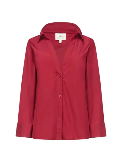 Twp Deep V Relaxed Shirt In Red