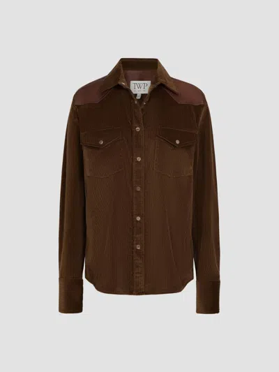 Twp Women's Cowboy Take Me Away Corduroy Shirt In Pinecone Bison