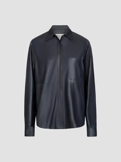 Twp Women's Cowboy Update Leather Shirt In Blue