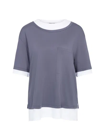 Twp Women's Double Up Cotton T-shirt In Blue