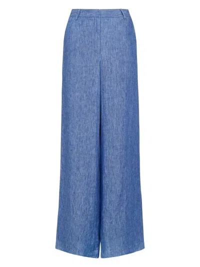 Twp Women's Dylan Cashmere Wide-leg Pants In Blue