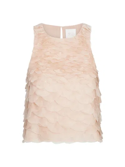 Twp Women's Fishscale Shell Silk Top In Brown