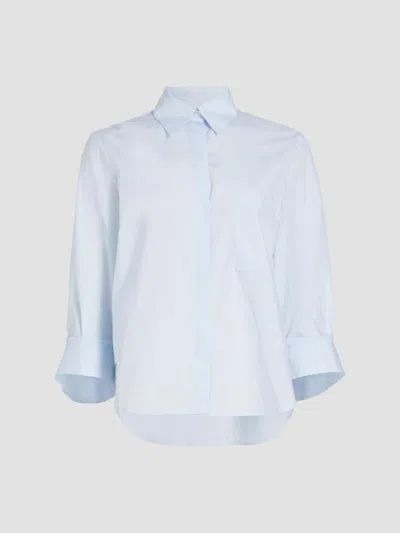 Twp Earl Oversized Button-front Shirt In Baby Blue