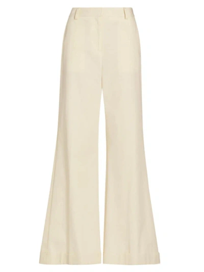 Twp Drew Coated Linen-blend Wide-leg Pants In Winter White