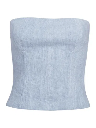Twp Women's Jillian Hemp Strapless Bustier In Blue