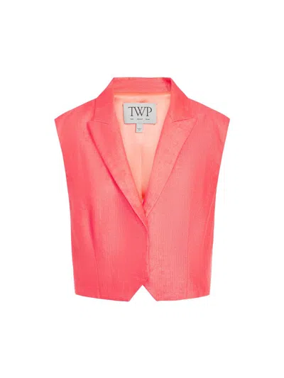 Twp Women's Katie Linen-blend Tailored Vest In Pink