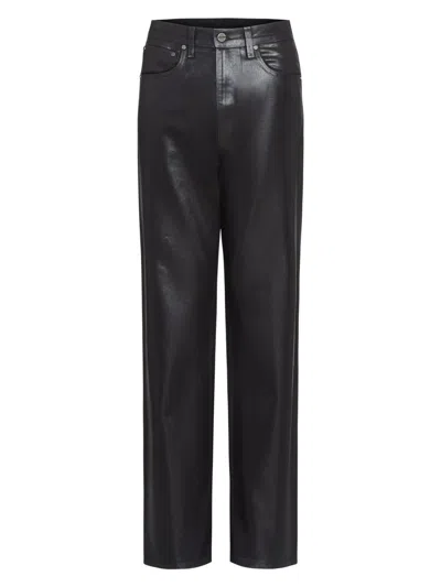 Twp Women's Kent St Coated Wool Straight-leg Trousers In Black