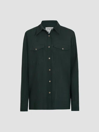 Twp Women's Lone Rider Textured Shirt In Darkest Spruce