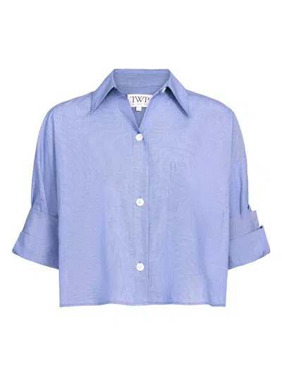 Twp Women's Next Ex Cotton Crop Shirt In Metallic