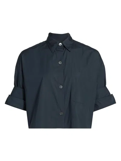 Twp Women's Next Ex Poplin Cropped Shirt In Blue