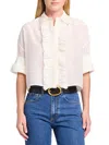 Twp Next Ex Ruffle Button Down Top Ivory In White