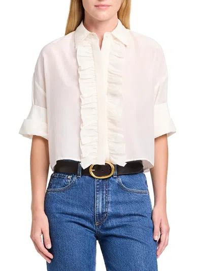 Twp Women's Next Ex Ruffle-trimmed Blouse In White