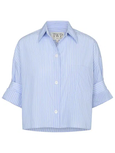 TWP WOMEN'S NEXT EX STRIPED COTTON CROP SHIRT