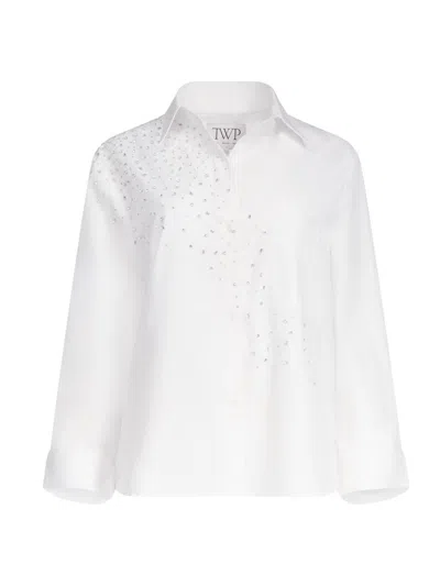 Twp Women's Next Morning Embellished Cotton Shirt In White