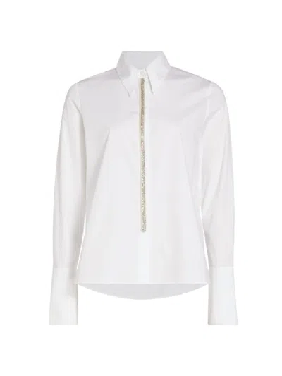 Twp Women's Object Of Affect Beaded Cotton Shirt In White