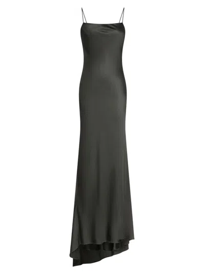 Twp Women's Open-back Silk Maxi Slipdress In Black
