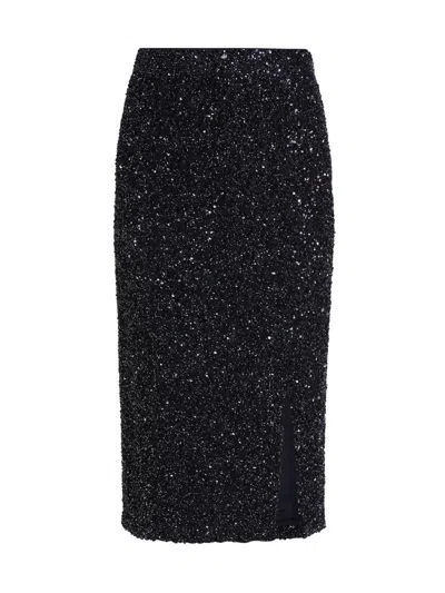 Twp Women's Paltrow Sequined Pencil Midi-skirt In Blue