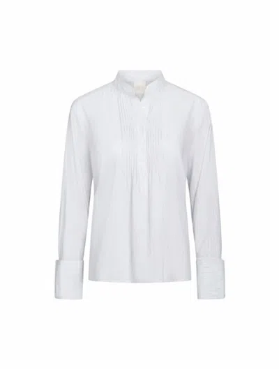 Twp Women's Revelry Long Sleeve Top In White/charcoal