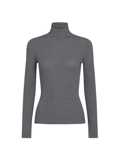 Twp Women's Rib-knit Wool Turtleneck In Gray
