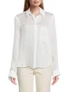 Twp Womens White Object Of Affection Beads -embellishment Stretch-cotton Blend Shirt