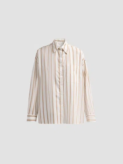 Twp Women's Something Borrowed Stripe Cotton Button-front Shirt In White