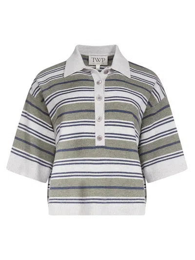 Twp Women's Striped Cashmere Polo Shirt In Multi