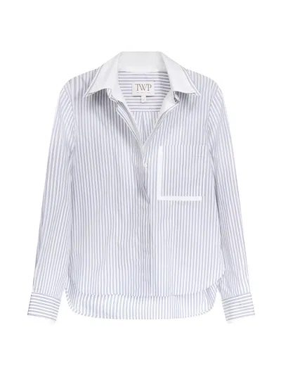 Twp Women's Striped Double-layer Cotton Shirt