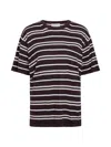 Twp Stripe Oversized Cotton & Silk T-shirt In Multi