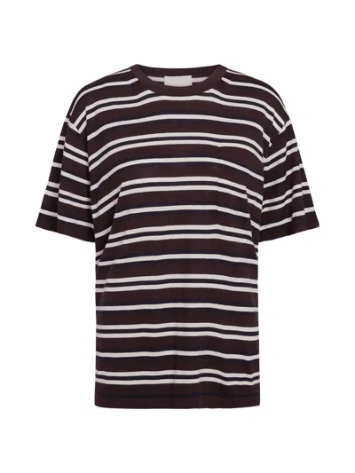 Twp Women's Striped Pocket T-shirt In Brown