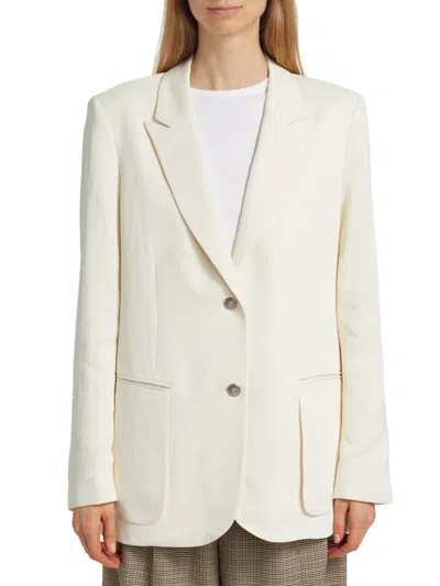 Twp Women's Sweet Pea Linen-blend Blazer In Bone