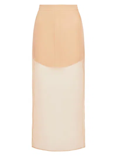 Twp Women's Sylkie Shirt Tail Midi-skirt In Brown