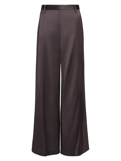 Twp Women's Taite Satin Wide-leg Pants In Brown