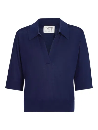 Twp Women's The Polo Wool-silk Sweater In Blue
