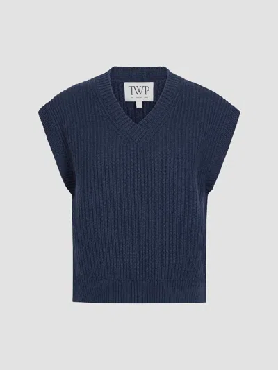 Twp Women's Trying My Vest Cashmere Sweater Vest In Blue