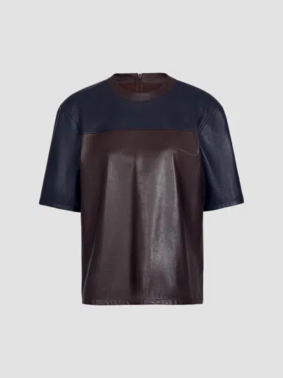 Twp Women's Two-tone Leather T-shirt In Brown