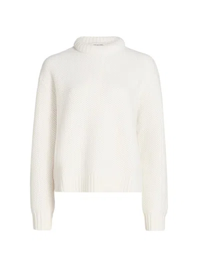 Twp Women's Waffle Cashmere Thermal Sweater In White