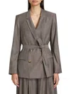 Twp Women's Wool-blend Tie-waist Smoking Jacket In Brown