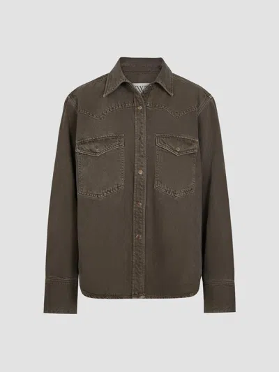 Twp Women's Yellowstone Cotton Denim Shirt In Slate