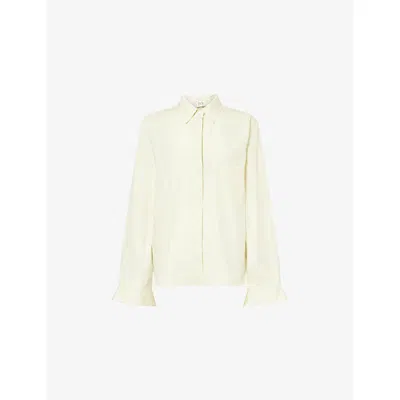 Twp Omens  Next Morning Long-sleeves Cotton-poplin Shirt In White