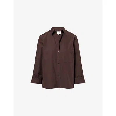 Twp Womens Chocolate Next Morning Oversized Cotton Shirt Xs In Brown