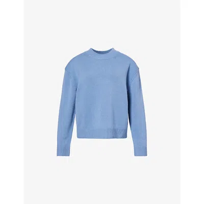 Twp Womens Country Blue Boy Round-neck Cashmere Jumper Xs