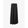 Twp Womens Dark Spruce Avery Wide-leg Wool Trousers In Black