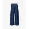 Twp Womens Dark Stone Hudson Straight Denim Trousers In Blue
