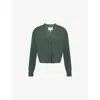 Twp Womens Duffle Bag Cropped Ribbed Cashmere Cardigan In Green