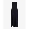 Twp Womens Midnight Jade Strapless Wool Jumpsuit In Blue
