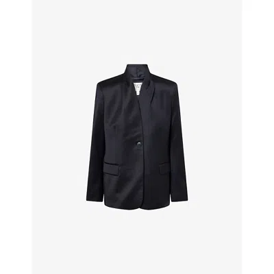 TWP WOMENS MIDNIGHT NEW DINNER SINGLE-BREASTED WOOL JACKET
